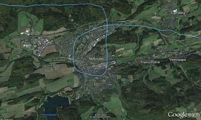 Fugroute (GPS) über Meschede flugroute meschede